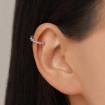 Sterling Silver Beaded Ear Cuff Piercing Free Cartilage Cuff