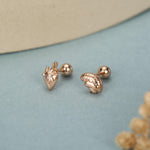 Sterling Silver Anatomical Heart and Brain Mismatched 18G Screw Back Earrings