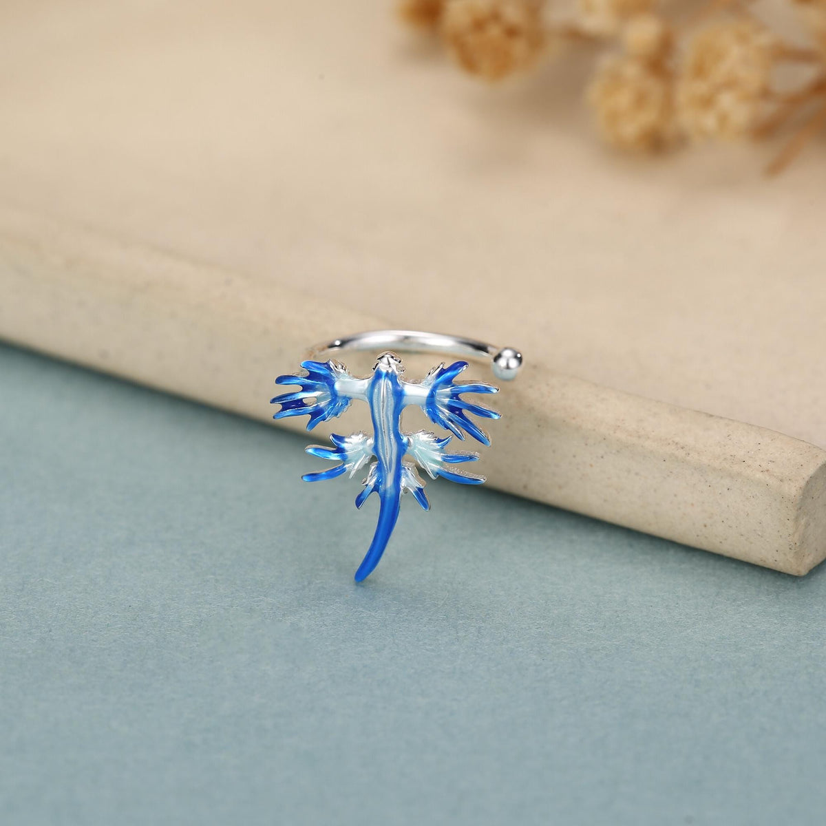 Sterling Silver Blue Glaucus Sea Slug Ear Cuff No Piercing Required