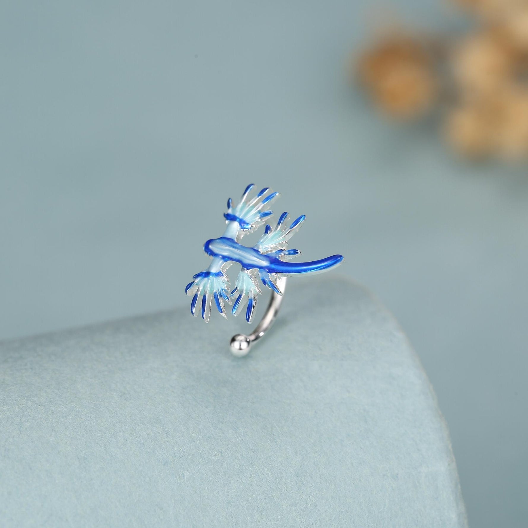 Sterling Silver Blue Glaucus Sea Slug Ear Cuff No Piercing Required