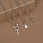 Sterling Silver Dopamine Molecule Necklace
