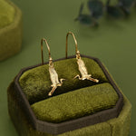 Sterling Silver Japanese Crane Drop Earrings