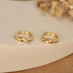 Sterling Silver Diamond Cut Rhombus Hoop Earrings