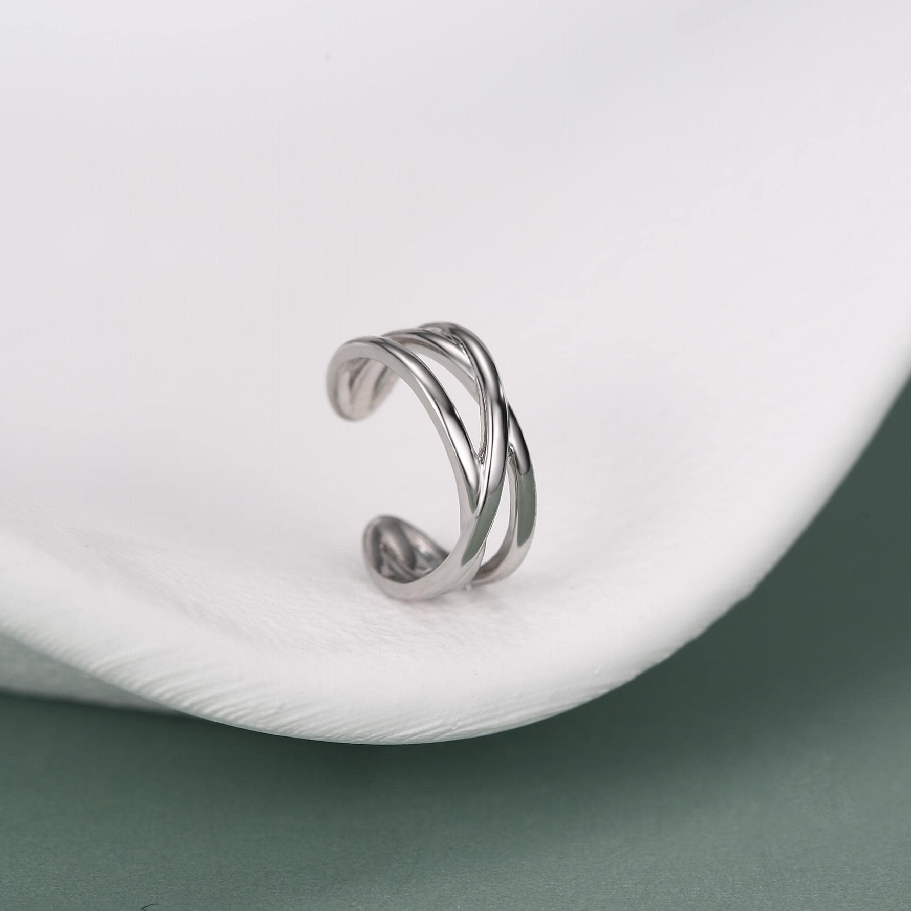 Sterling Silver Criss Cross Ear Cuff