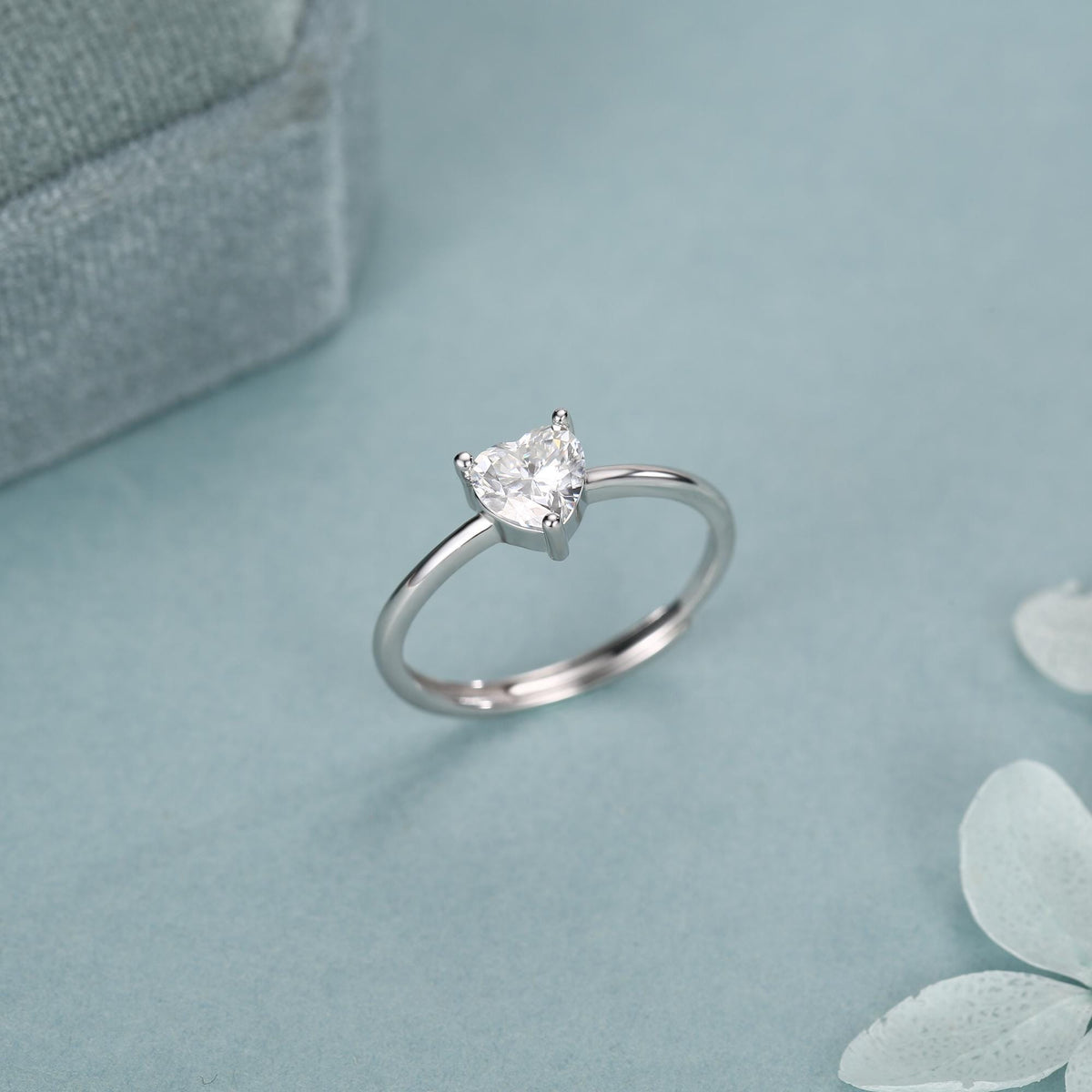 Sterling Silver Moissanite Heart Ring