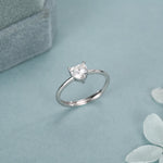 Sterling Silver Moissanite Heart Ring