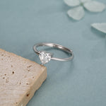 Sterling Silver Moissanite Heart Ring