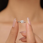 Sterling Silver Moissanite Heart Ring