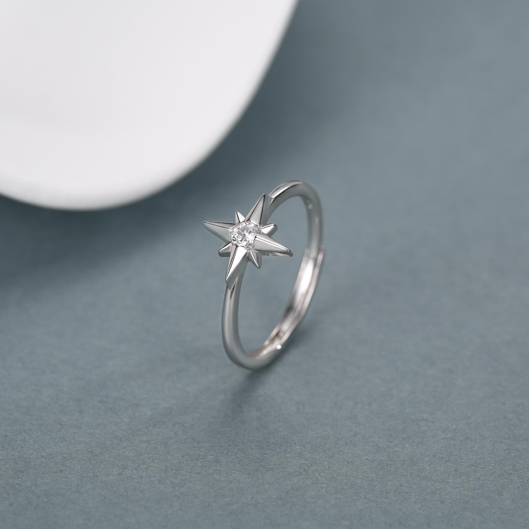 Sterling Silver North Star CZ Ring