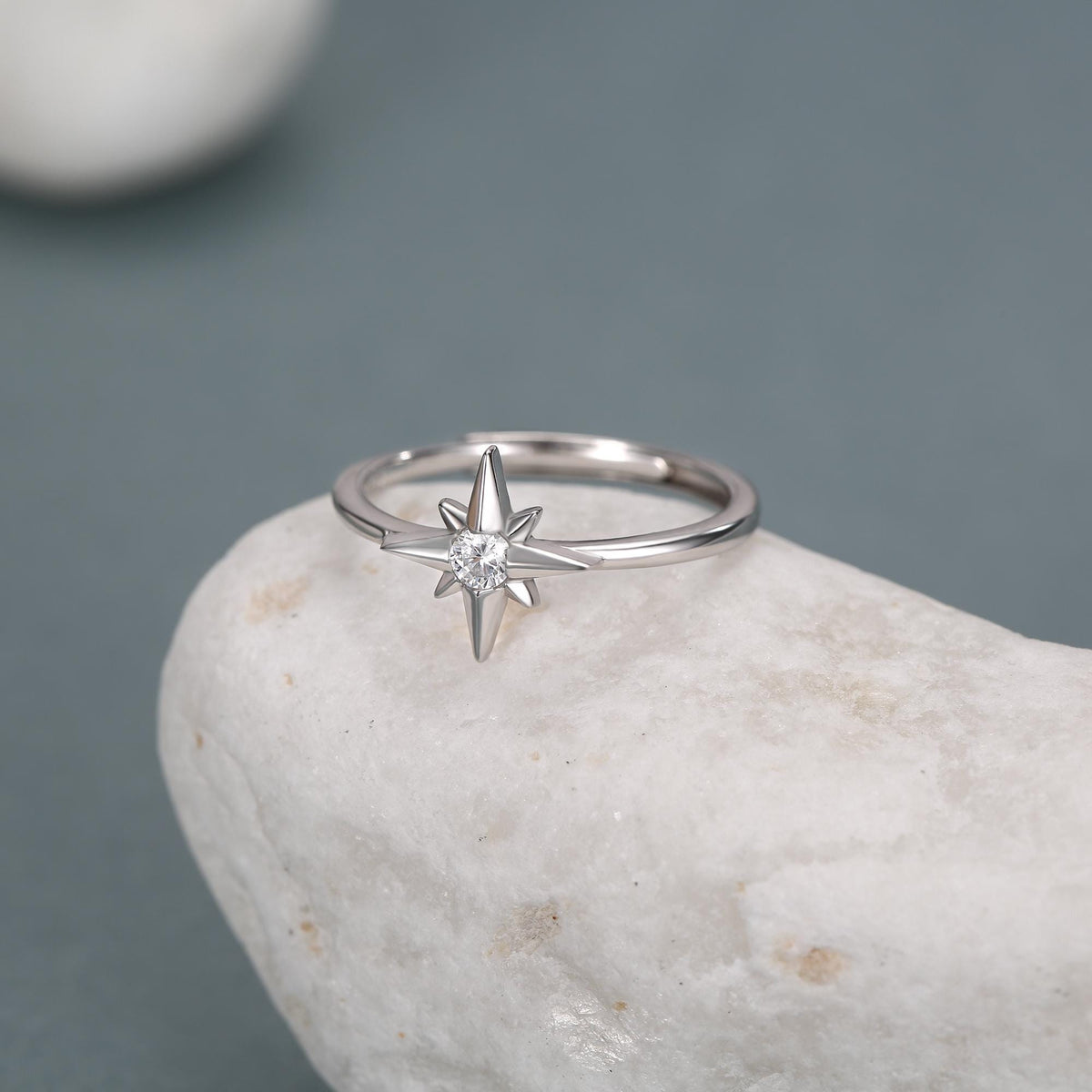 Sterling Silver North Star CZ Ring
