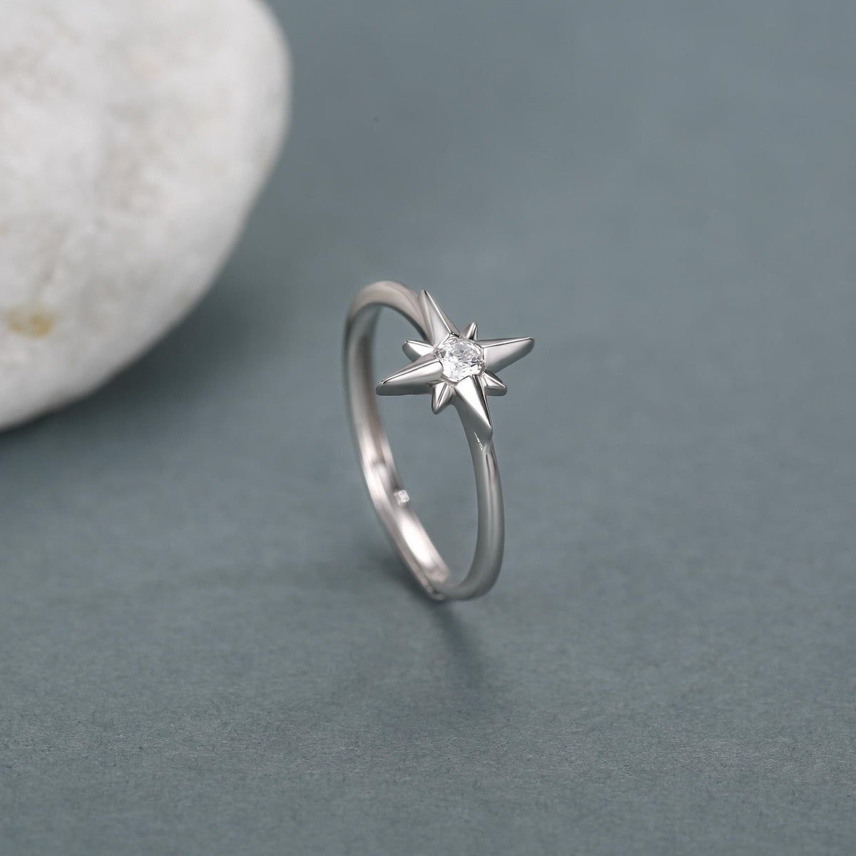 Sterling Silver North Star CZ Ring