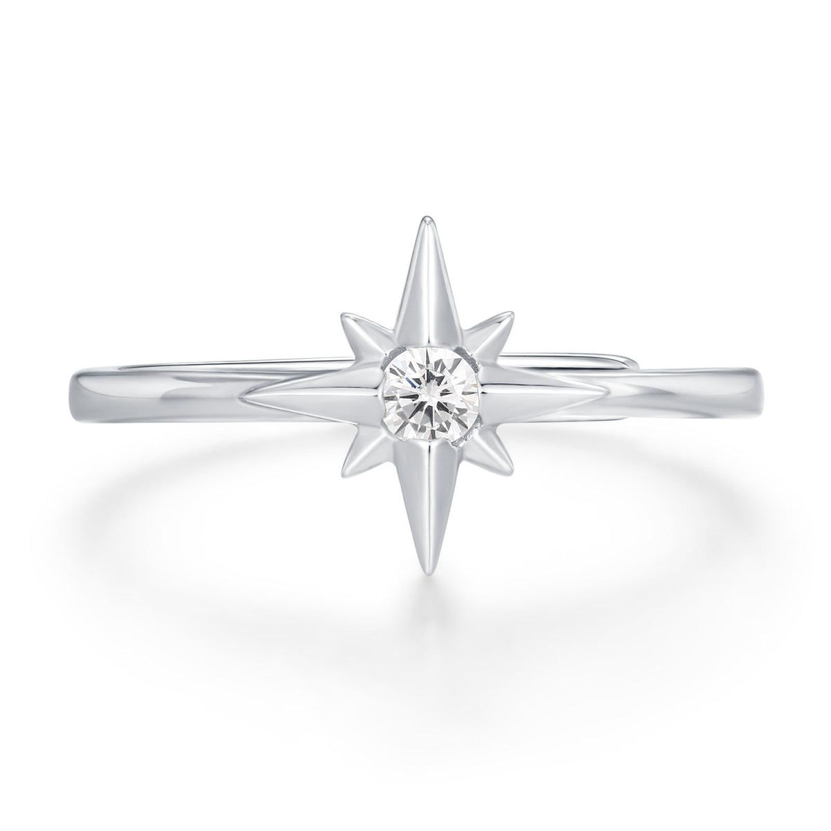 Sterling Silver North Star CZ Ring