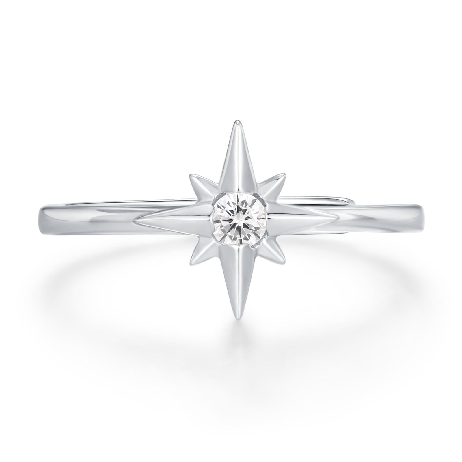 Sterling Silver North Star CZ Ring