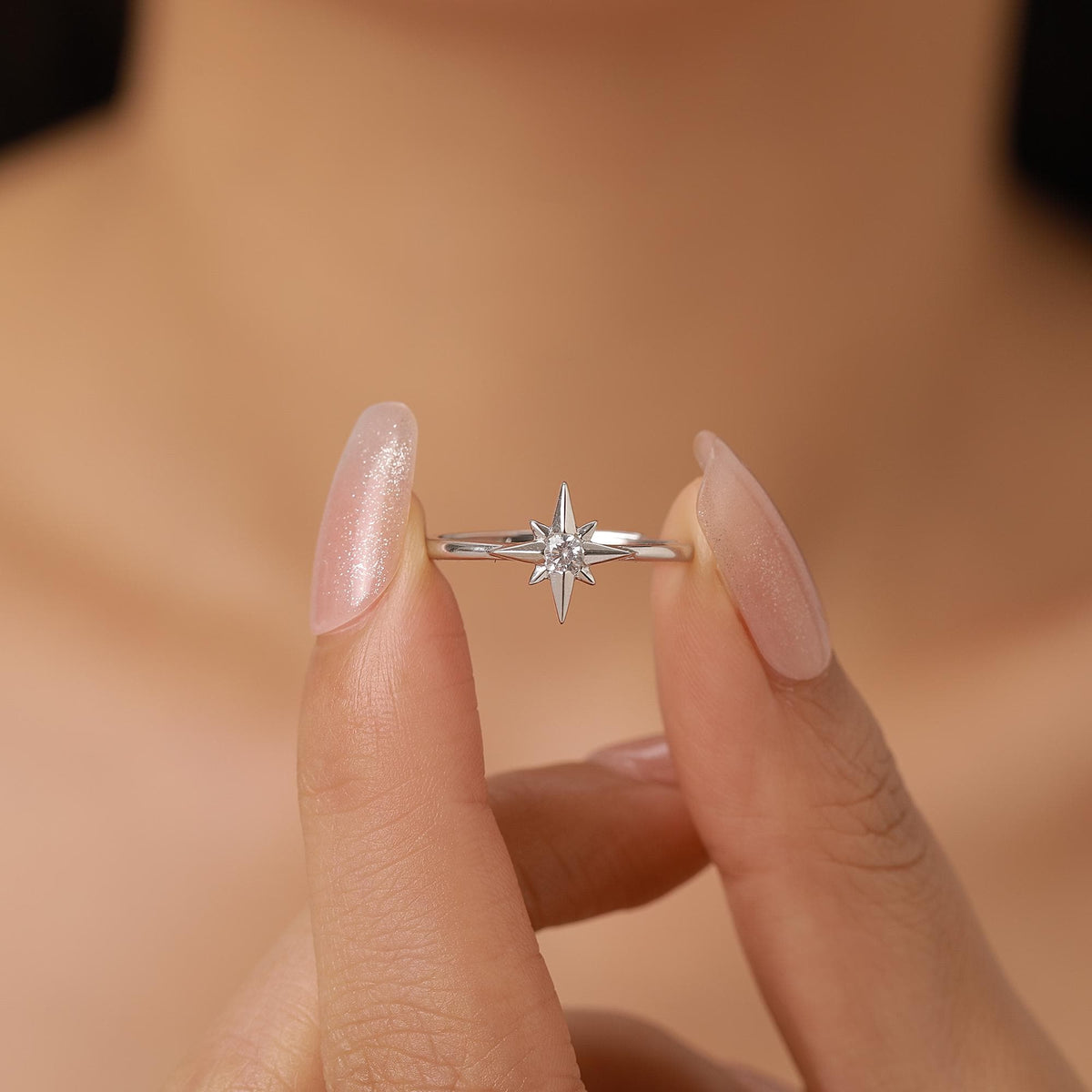 Sterling Silver North Star CZ Ring