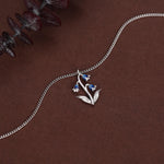 Sterling Silver Enamel Bluebell Flower Necklace