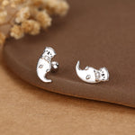 Sterling Silver Sea Otter 18G Screw Back Earrings