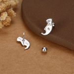 Sterling Silver Sea Otter 18G Screw Back Earrings