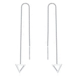 Sterling Silver Open Triangle Threader Earrings