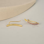 Ombre Amethyst Purple CZ Crawler Earrings in Sterling Silver, Silver or Gold, Gradient Colour Ear Crawlers, February Birthstone Ear Climbers