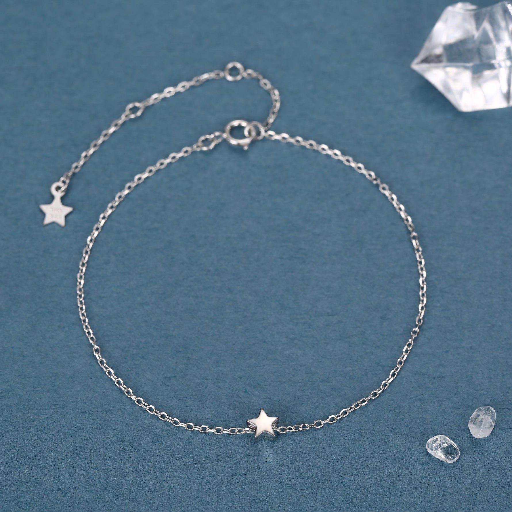 Sterling Silver Delicate Tiny Star Bracelet