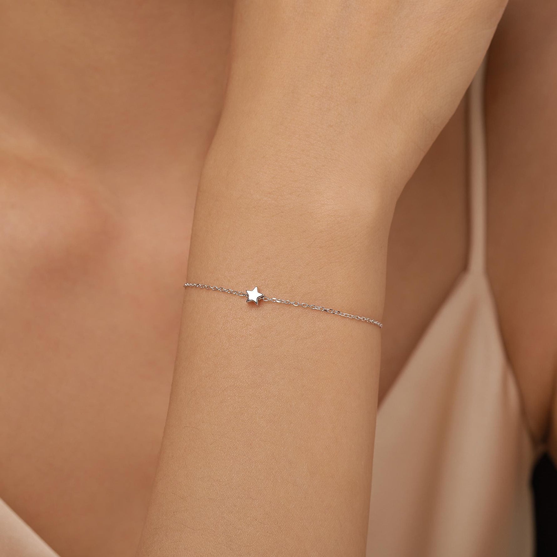 Sterling Silver Delicate Tiny Star Bracelet