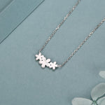Forget Me Not Flower Trio Pendant Necklace