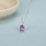 Amethyst Oval Pendant Necklace