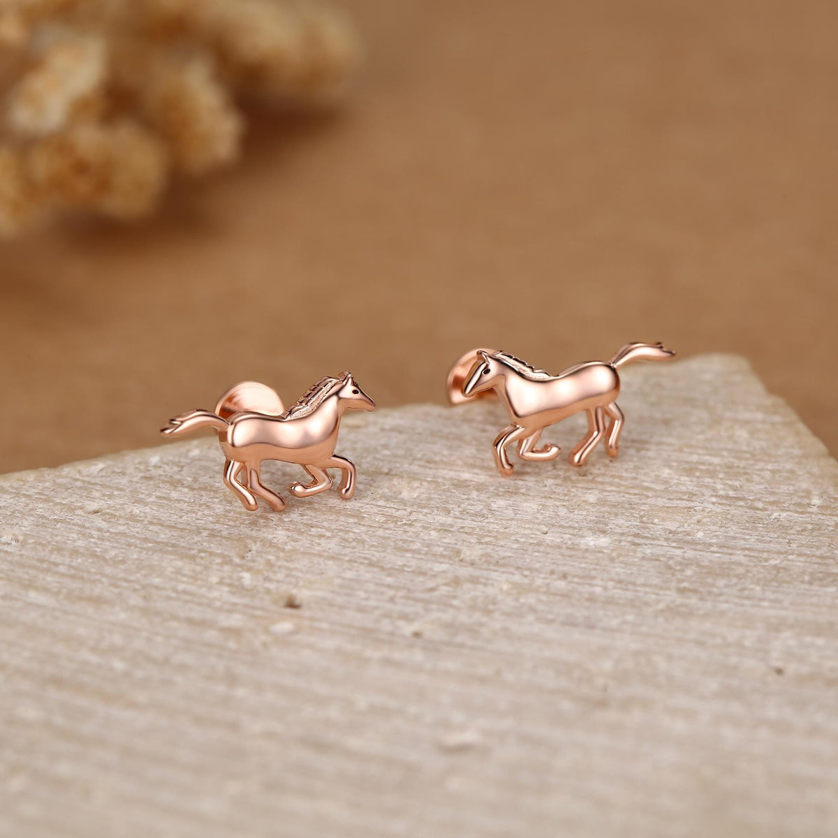 Sterling Silver Horse 18G Flat Back Earrings
