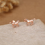 Sterling Silver Horse 18G Flat Back Earrings