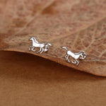 Sterling Silver Horse 18G Flat Back Earrings