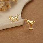 Sterling Silver Horse 18G Flat Back Earrings