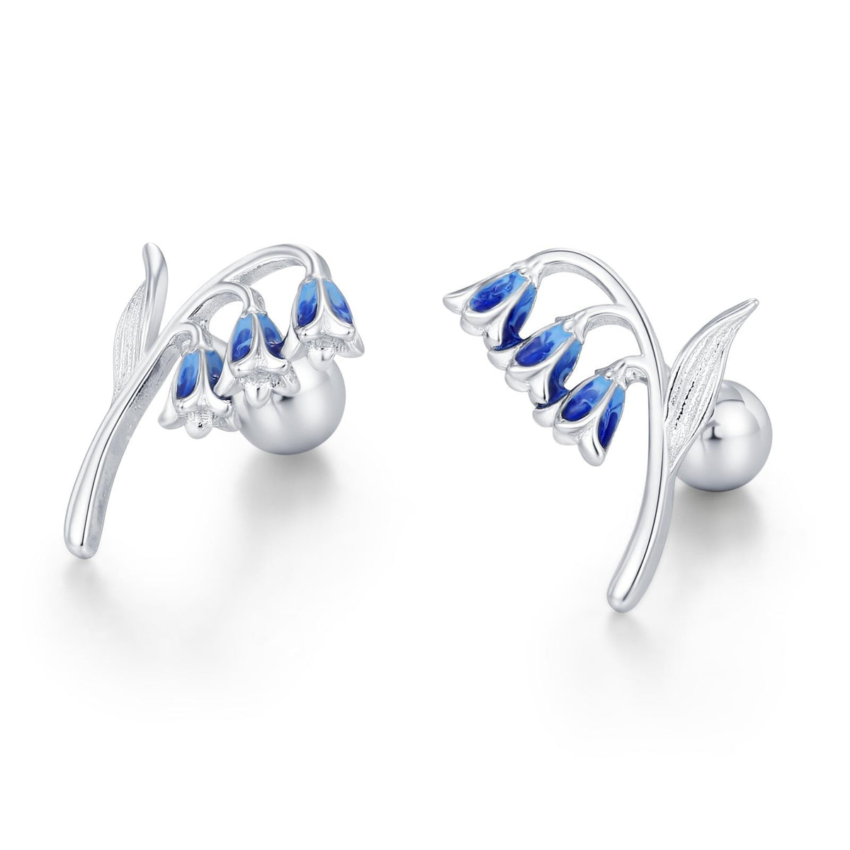 Sterling Silver Bluebell 18G Screw Back Earrings