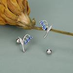 Sterling Silver Bluebell 18G Screw Back Earrings