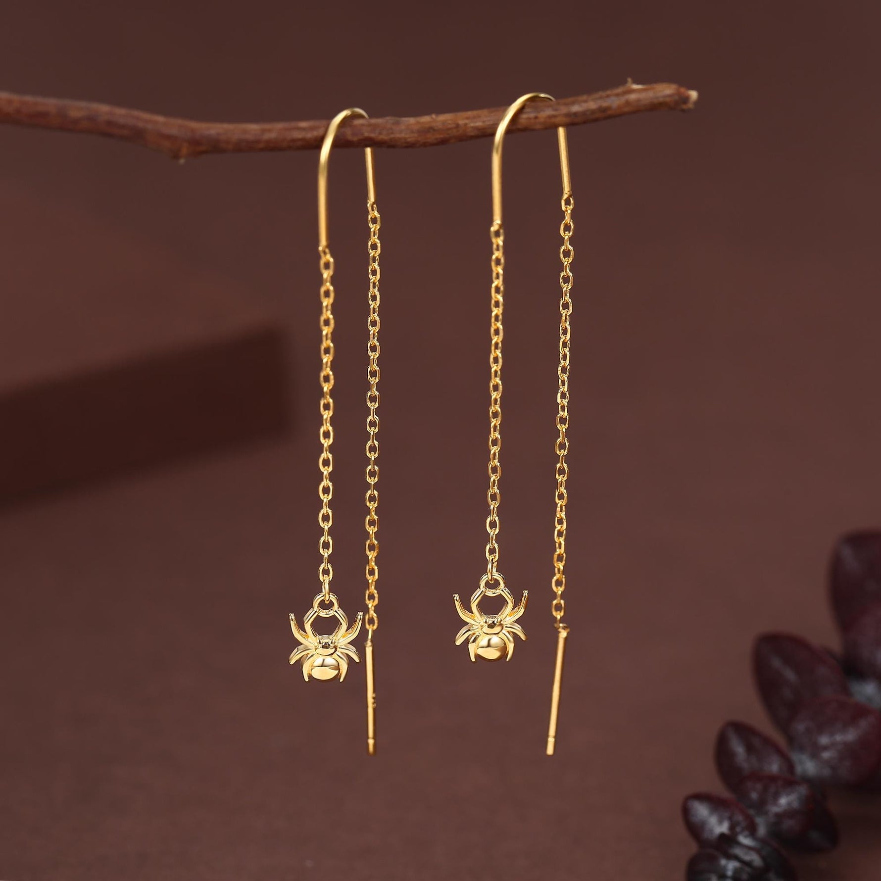 Sterling Silver Spider Threader Earrings