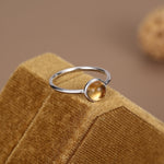 6mm Yellow Citrine Bezel Gemstone Ring