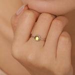 6mm Yellow Citrine Bezel Gemstone Ring