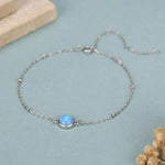 Blue Opal Gemstone Bracelet with Satellite Chain
