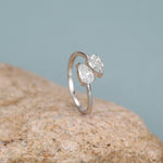 Toi et Moi Pear Cut Moissanite Open Ring
