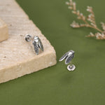 Sterling Silver Cicada 16G Flat Back Stud Earrings