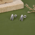 Sterling Silver Cicada 16G Flat Back Stud Earrings