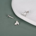 Sterling Silver Ice Skate 16G Flat Back Stud Earrings