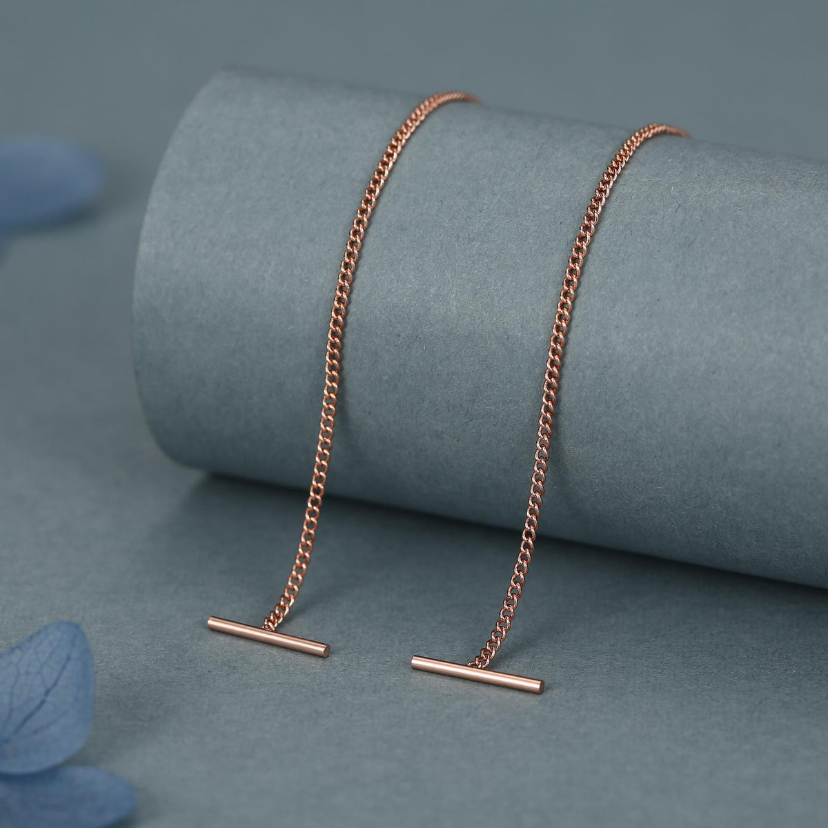 Sterling Silver T-Bar Threader Earrings
