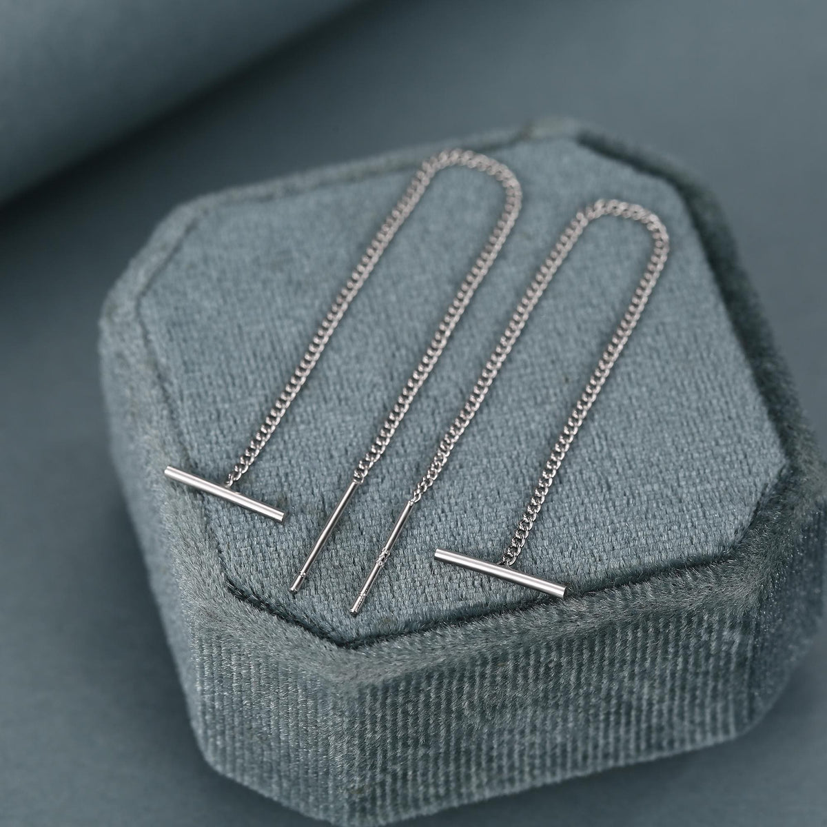 Sterling Silver T-Bar Threader Earrings