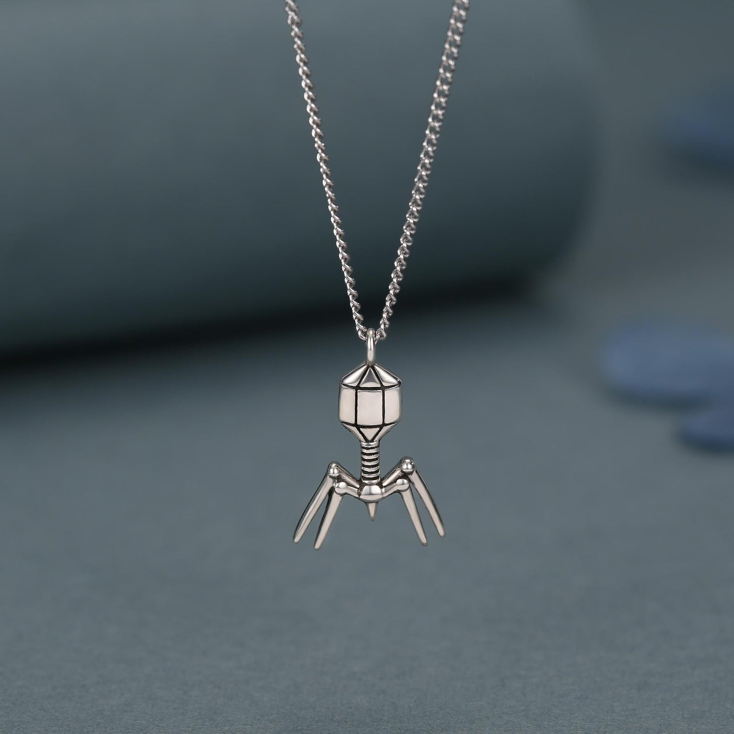 Sterling Silver Bacteriophage Necklace
