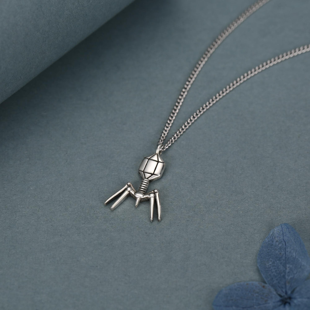 Sterling Silver Bacteriophage Necklace