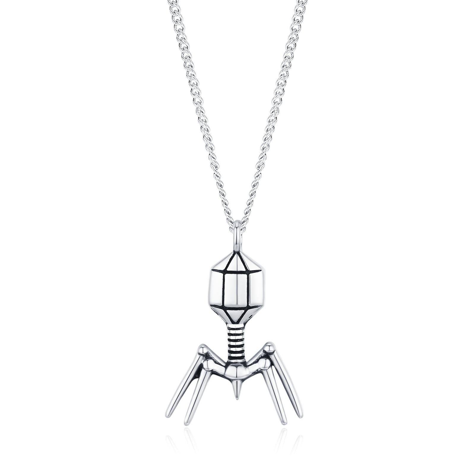 Sterling Silver Bacteriophage Necklace