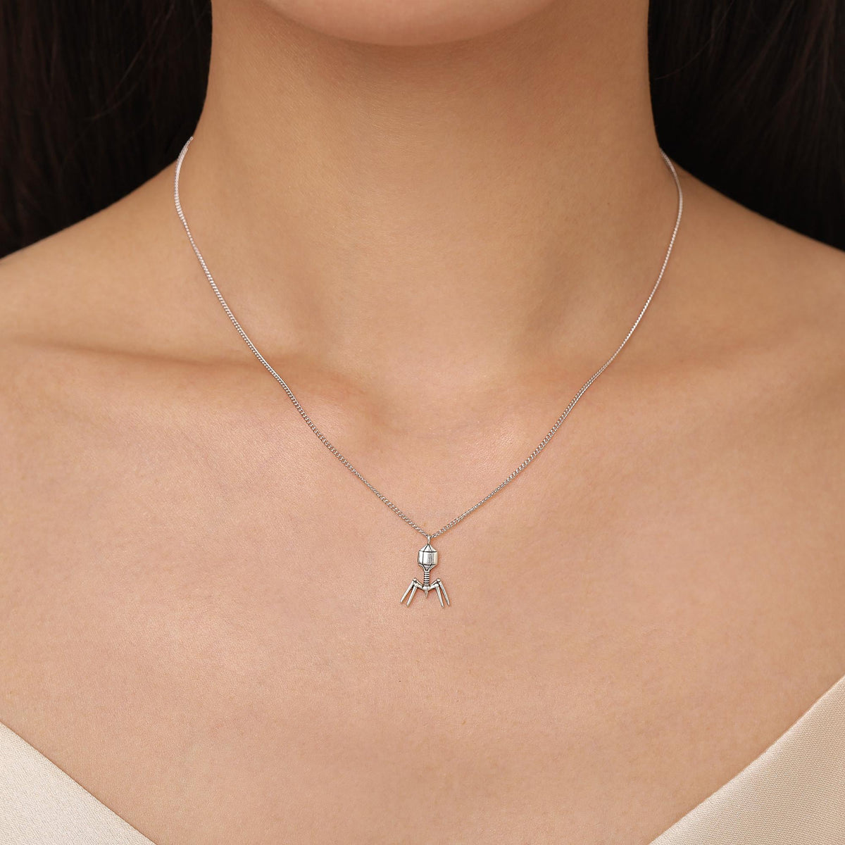 Sterling Silver Bacteriophage Necklace