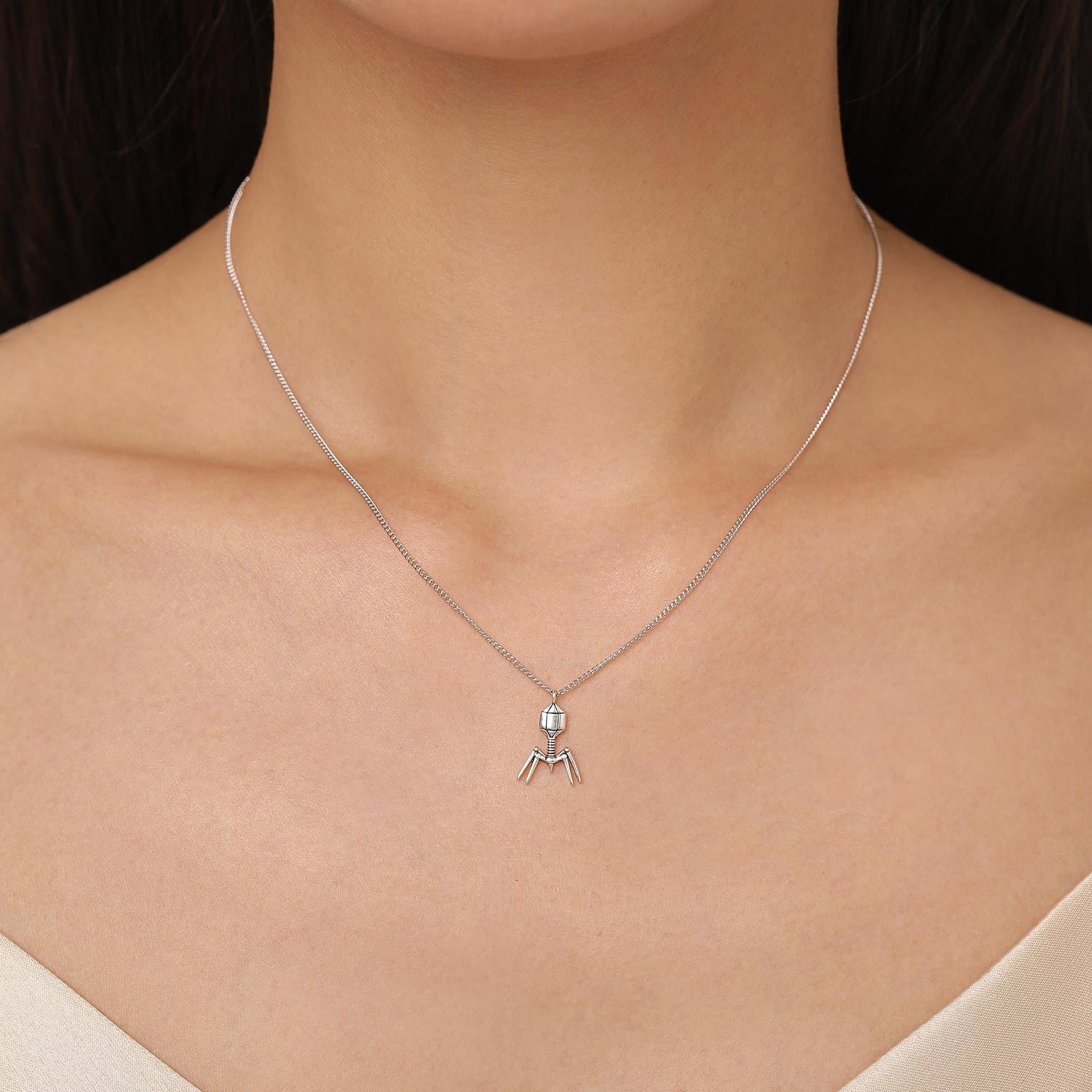 Sterling Silver Bacteriophage Necklace