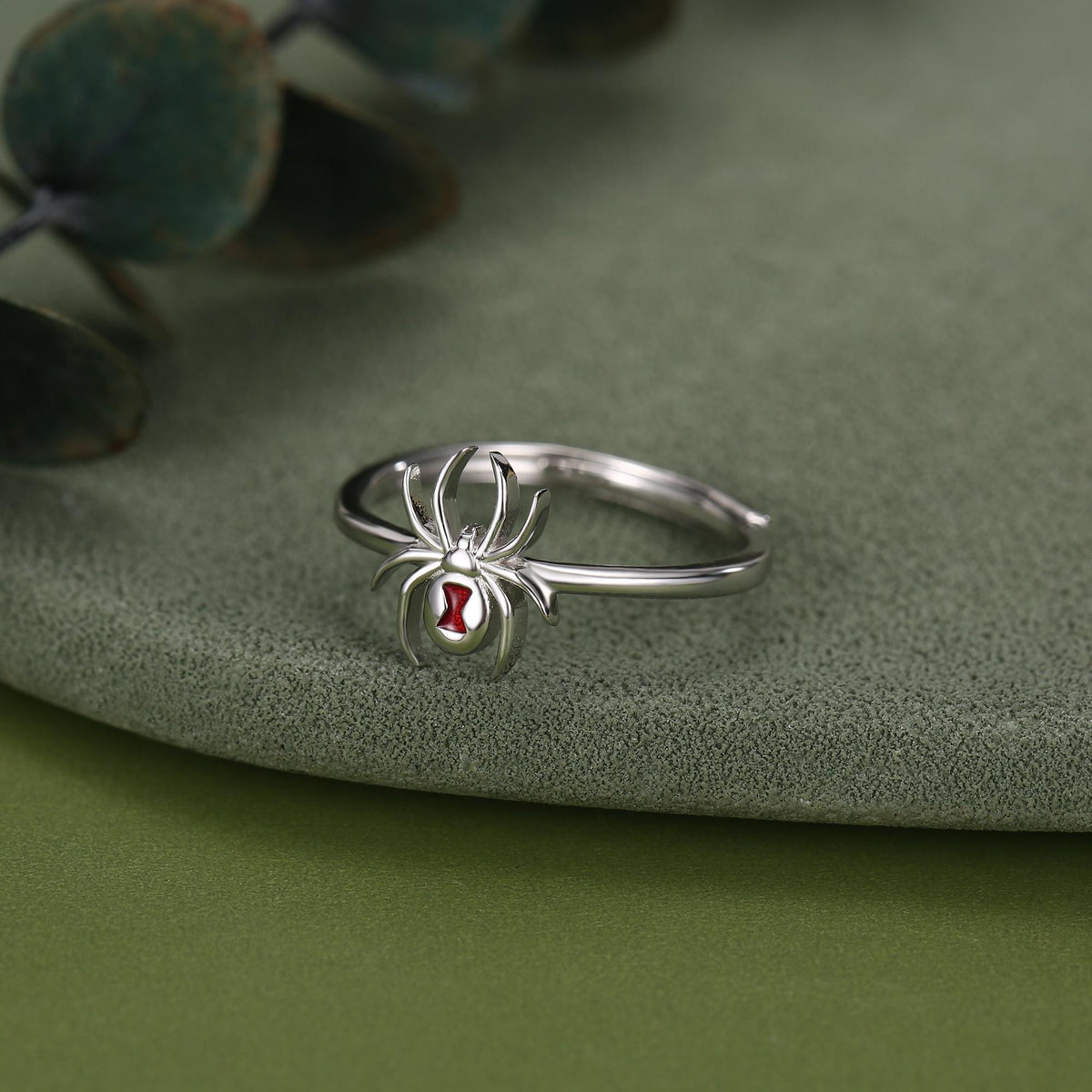 Sterling Silver Black Widow Spider Ring