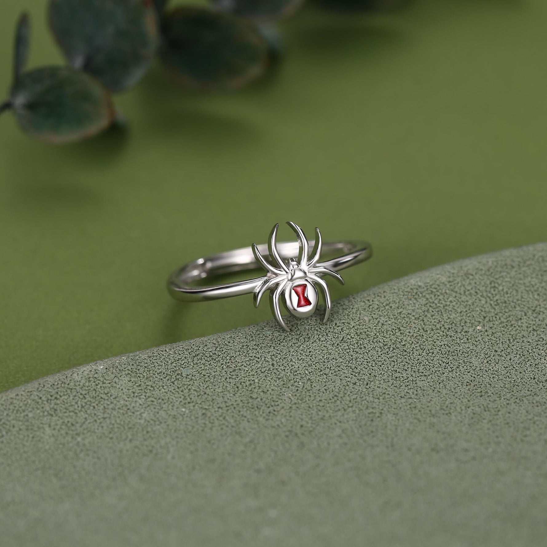 Sterling Silver Black Widow Spider Ring